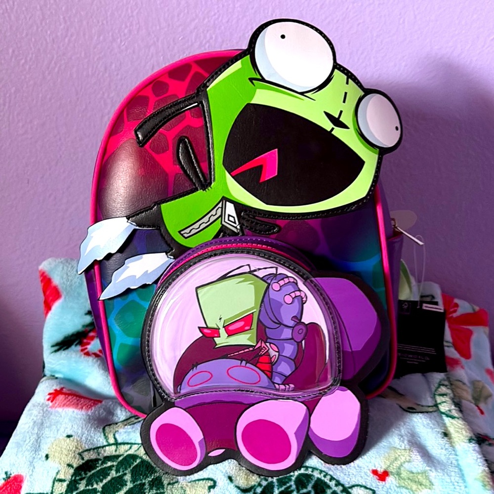 Bioworld invader zim and gir mini backpack new